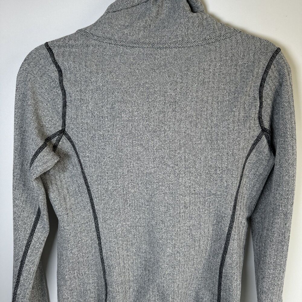 Lululemon Jacket Womens 8 Gray Herringbone Zip Up Athletic Yoga Fitted High Neck - Picture 16 of 16